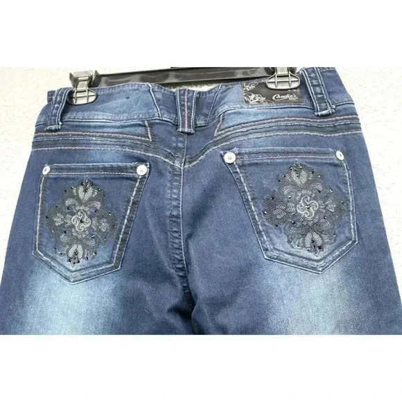 Women's Candie's Blue Jeans- Size 9 Juniors- Beaded Pockets - Picture 9 of 9